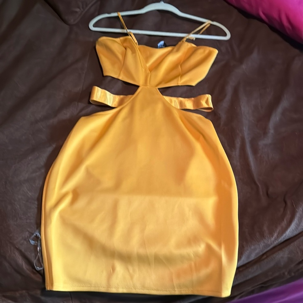 Mustard colored party dress